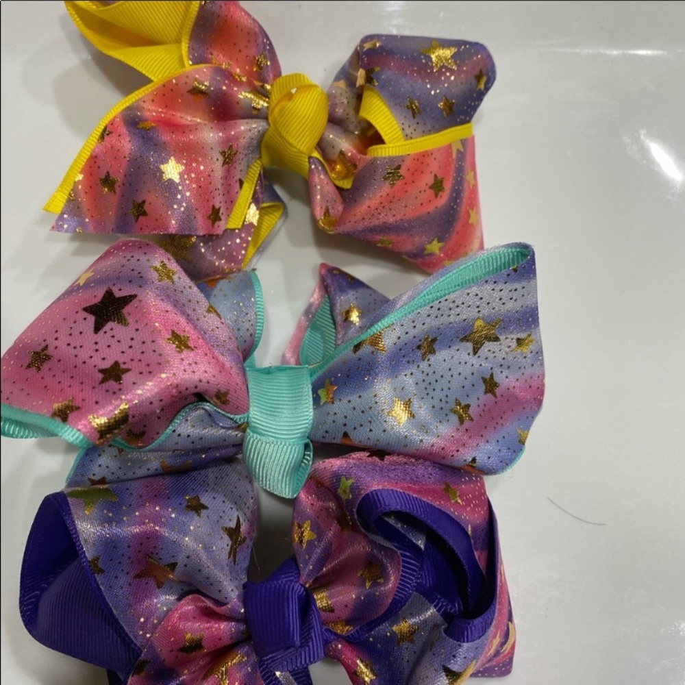 Jo Jo siwa Bows bundle and save  purple & blue gold stars